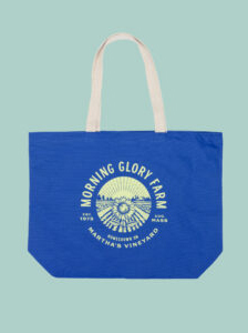 blue morning glory farm tote bag